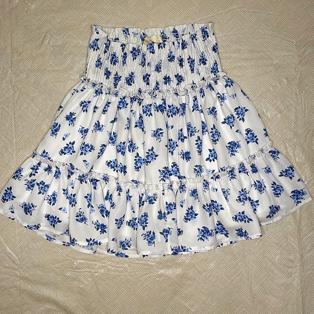 𝅺Altar’d State Blue Floral Flowy Skirt size XS - Picture 3 of 5